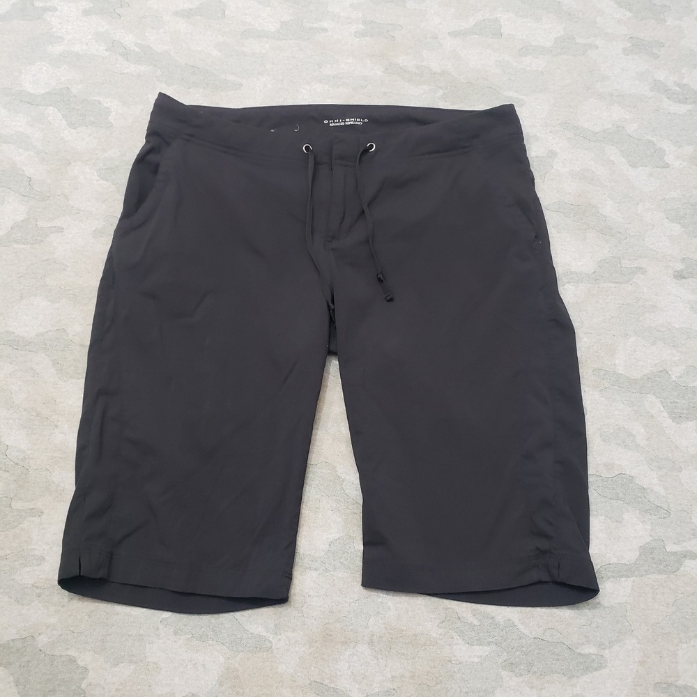 Columbia Shorts Womens 12 Black Omni-Shield Hiking Outdoor Bermuda Drawstring